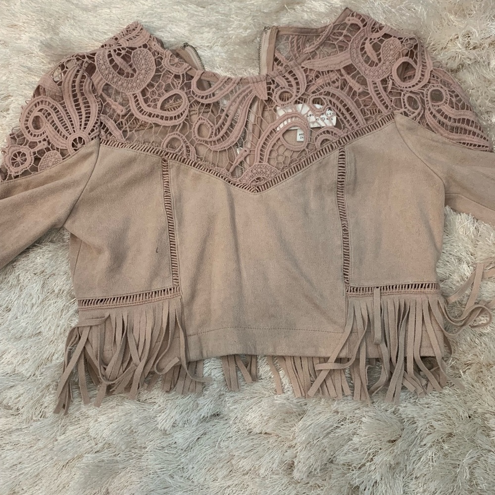 Cropped suede going out top